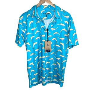 Chubbies Mens Flying Dolphins Performance Polo Shirt 2.0 size Small